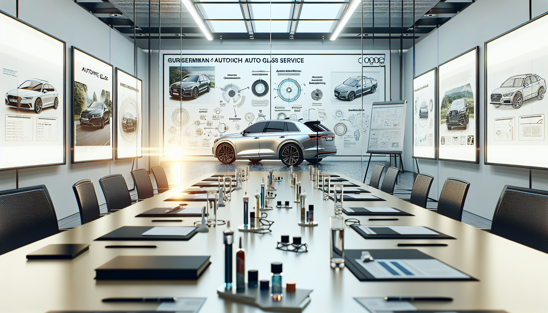 A conference room filled with automotive glass experts discussing trends and innovations